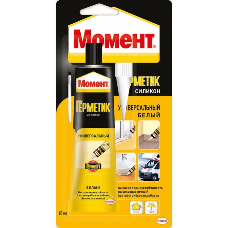 картинка Герметик Момент силикон универс белый 70 мл от магазина Евродом