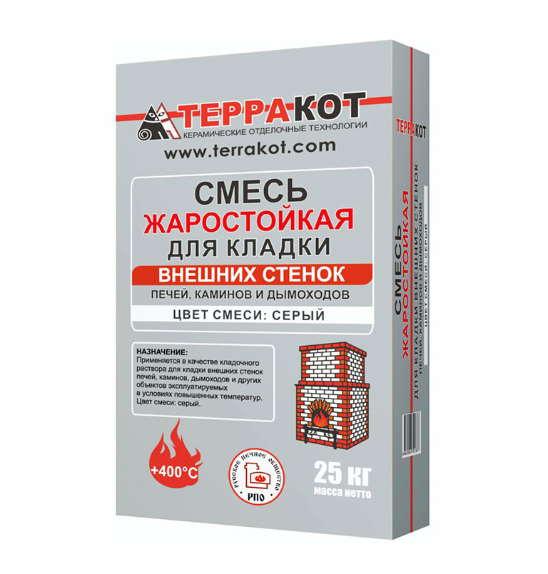 картинка Смесь жаростойкая для кладки внешних стенок 25кг Терракот от магазина Евродом