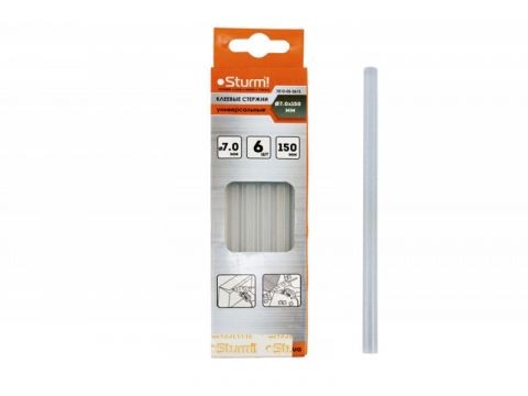 картинка Стержни клеевые для пистолета 7,5х150 мм, 6 шт., прозрачные от магазина Евродом