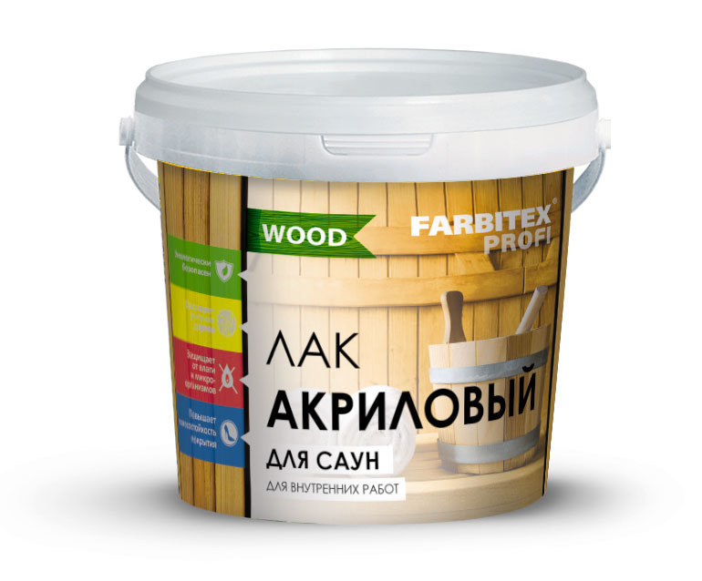 картинка Лак акриловый для саун матовый 1 л FARBITEX ПРОФИ WOOD от магазина Евродом