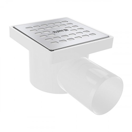 картинка Трап сантехнический нерж. 10*10 боковой, диаметр 50 от магазина Евродом