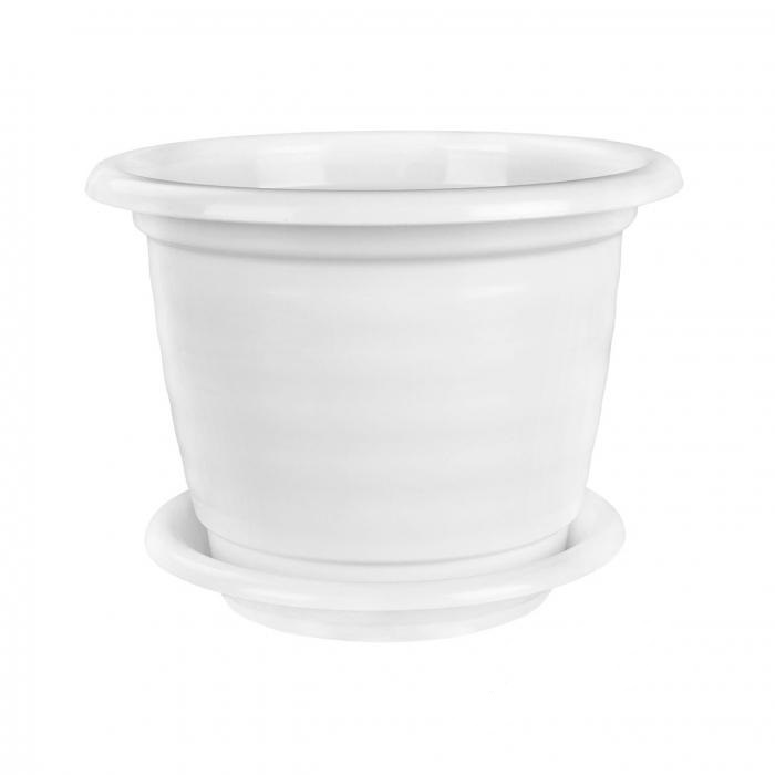 картинка Горшок с поддоном Виола 3,5л 1339 белый от магазина Евродом