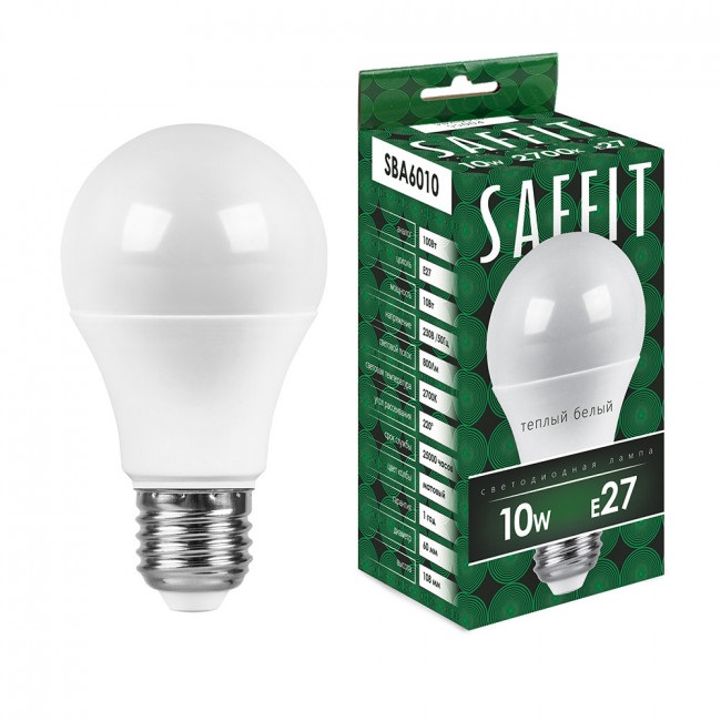 картинка Лампа светодиодная Saffit SBG4509 9W 2700K 230V E14 G45 шар от магазина Евродом