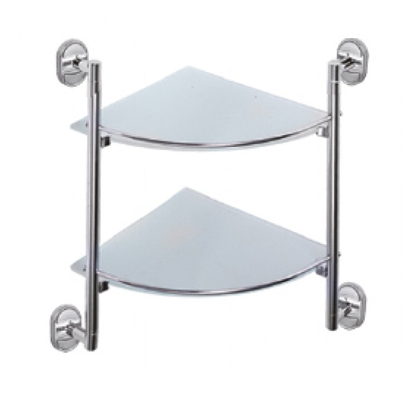 картинка 19-Полка стеклянная двухъярусная F 1907-2 от магазина Евродом