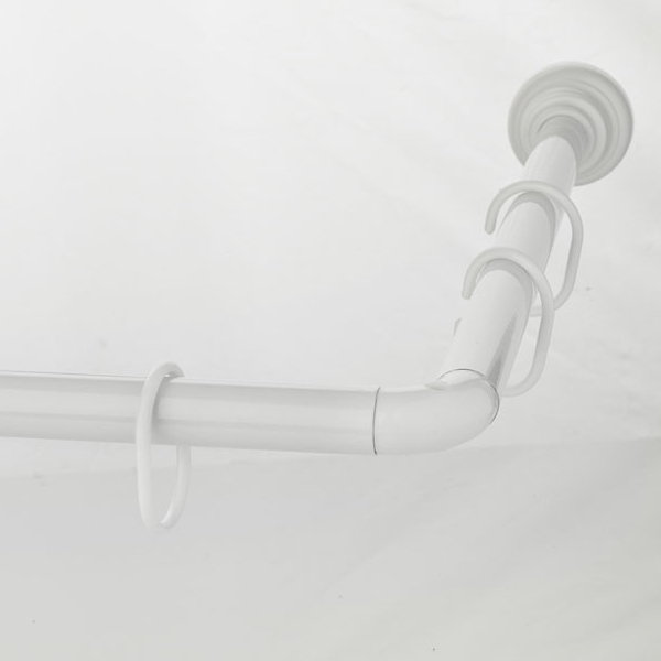 картинка Карниз для ванной угловой 90х90х90см белый, Zalel от магазина Евродом