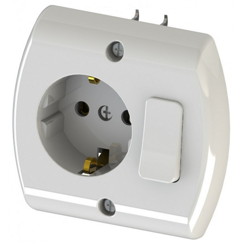 картинка Блок СУ (розетка 16А+ 1кл. выключатель 10А) IP20 NE-AD от магазина Евродом