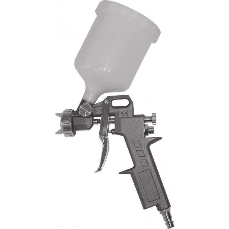 картинка Краскопульт пневматический, пластмассовый верхний бачок 600мл, 1,5мм от магазина Евродом