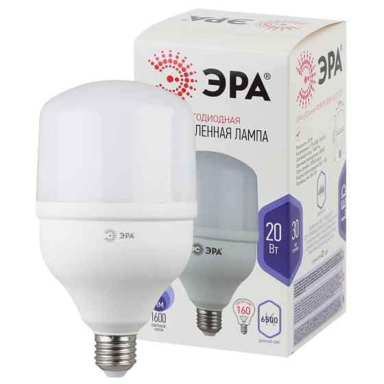 картинка Лампа светодиодная ЭРА LED smd POWER 30W-6500-E27 дневной от магазина Евродом