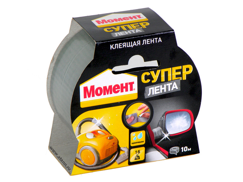 картинка Лента универсальная клеящая СУПЕР МОМЕНТ 10м сереб. Е от магазина Евродом