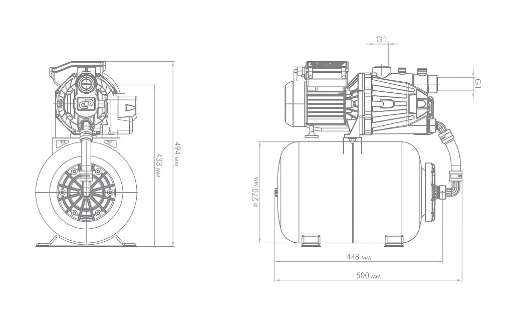 картинка Насосная станция-автомат Джамбо 60/35 П-24 от магазина Евродом