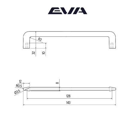 картинка Ручка-скоба EVA SLIM 128мм графит от магазина Евродом