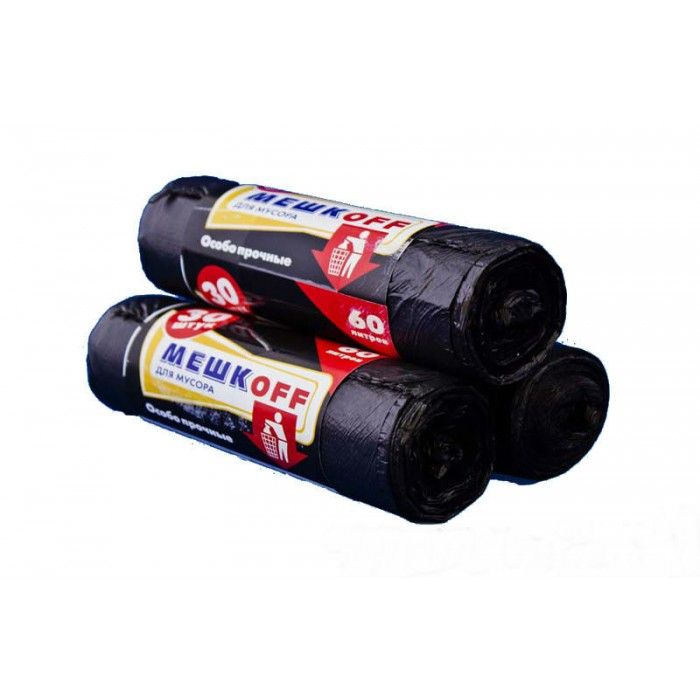 картинка Мешки для мусора 60л, 10шт, Мешкофф с завязками Элитные от магазина Евродом