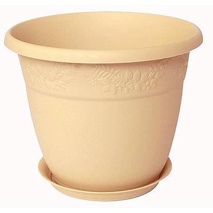 картинка Кашпо Рябина 0,8л D130мм с подд латте М3052 от магазина Евродом