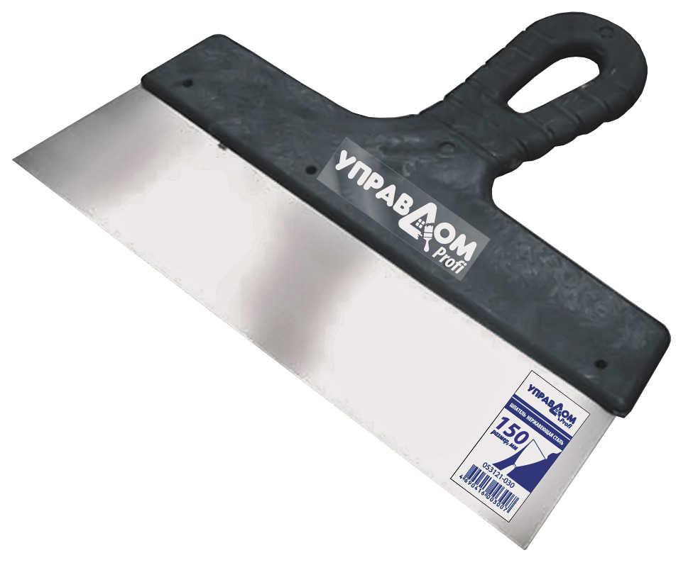 картинка Шпатель фасадный нерж. 150мм, с пластиковой ручкой 053222-150 от магазина Евродом