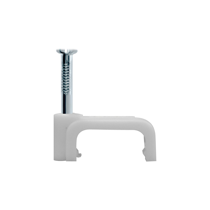 картинка Скоба пластиковая с гвоздем для плоского кабеля 8 мм NCS-08-5050шт от магазина Евродом