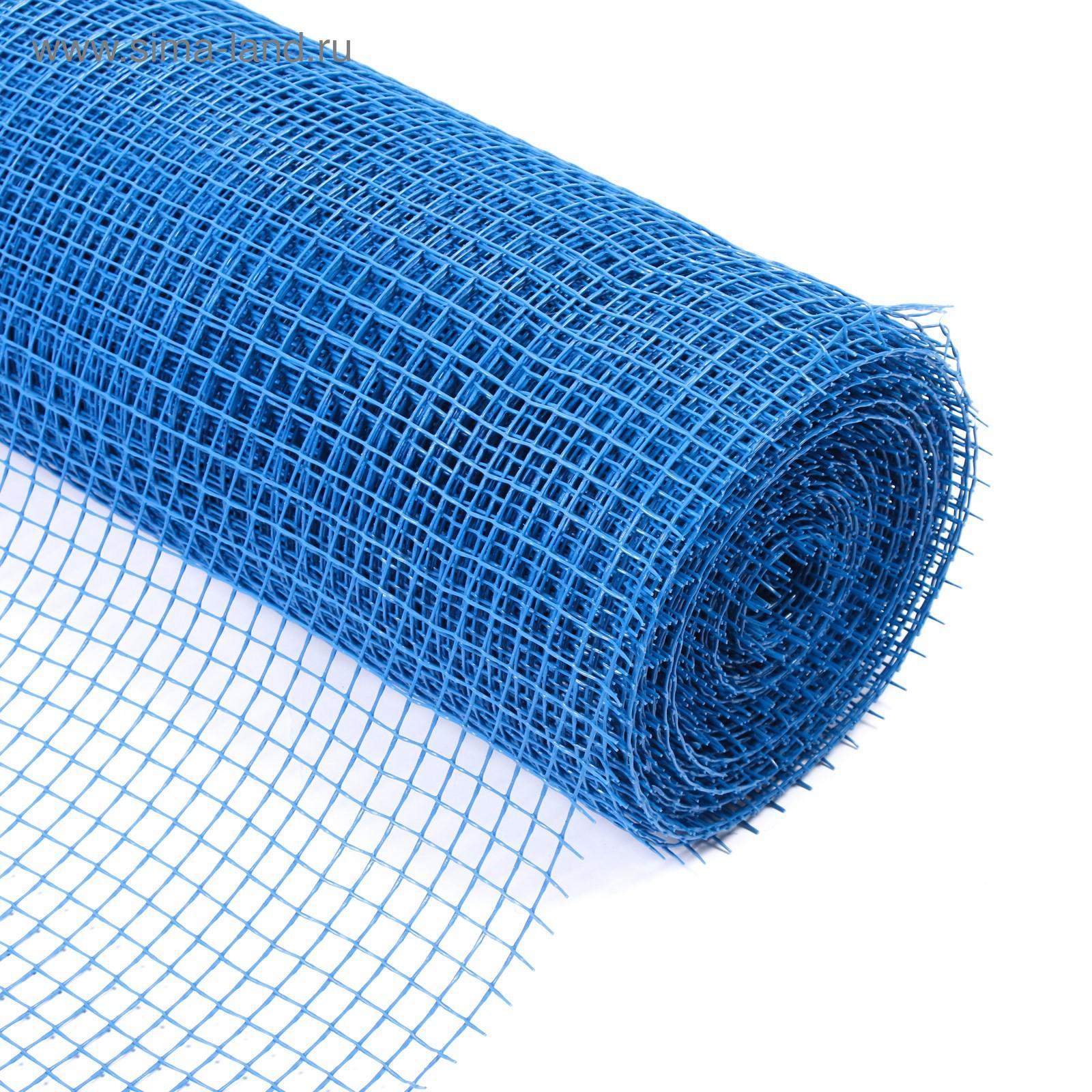 картинка Сетка садовая пластмассовая (15х15мм) рулон 1х20м синяя от магазина Евродом
