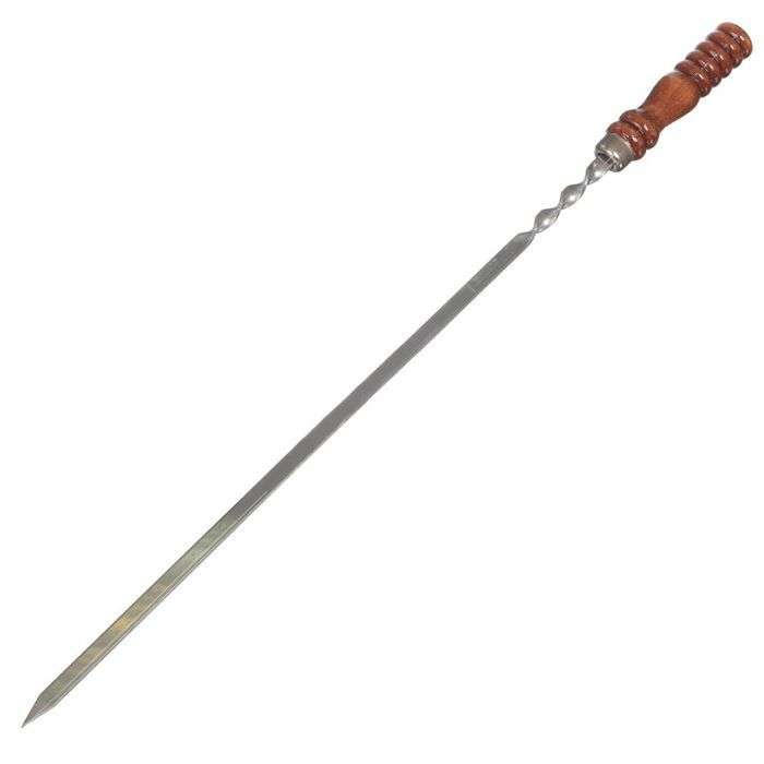 картинка Шампур плоский 630х450х10х2,5мм нерж. сталь, лакированое дерево, 2К-258 от магазина Евродом