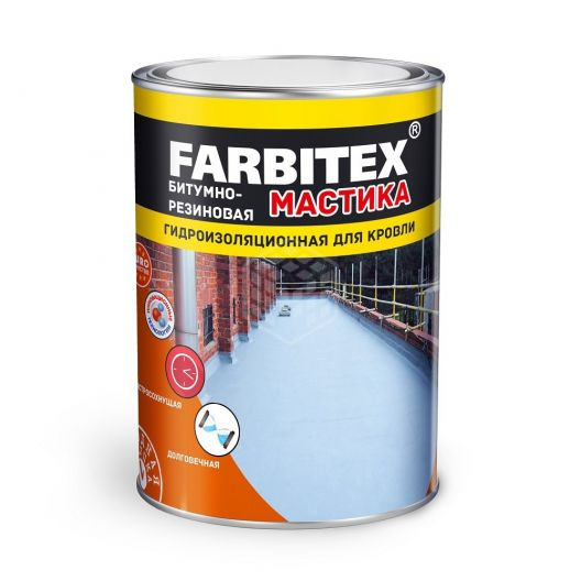 картинка Мастика битумно-резиновая для кровли (4кг) FARBITEX от магазина Евродом