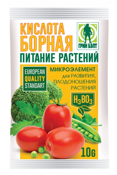 картинка Борная кислота 10 г микроэлемент для развития растений от магазина Евродом