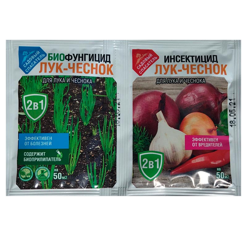 картинка Лук-чеснок 2в1 биофунг. 10г + инсект. 2мл СадС от магазина Евродом