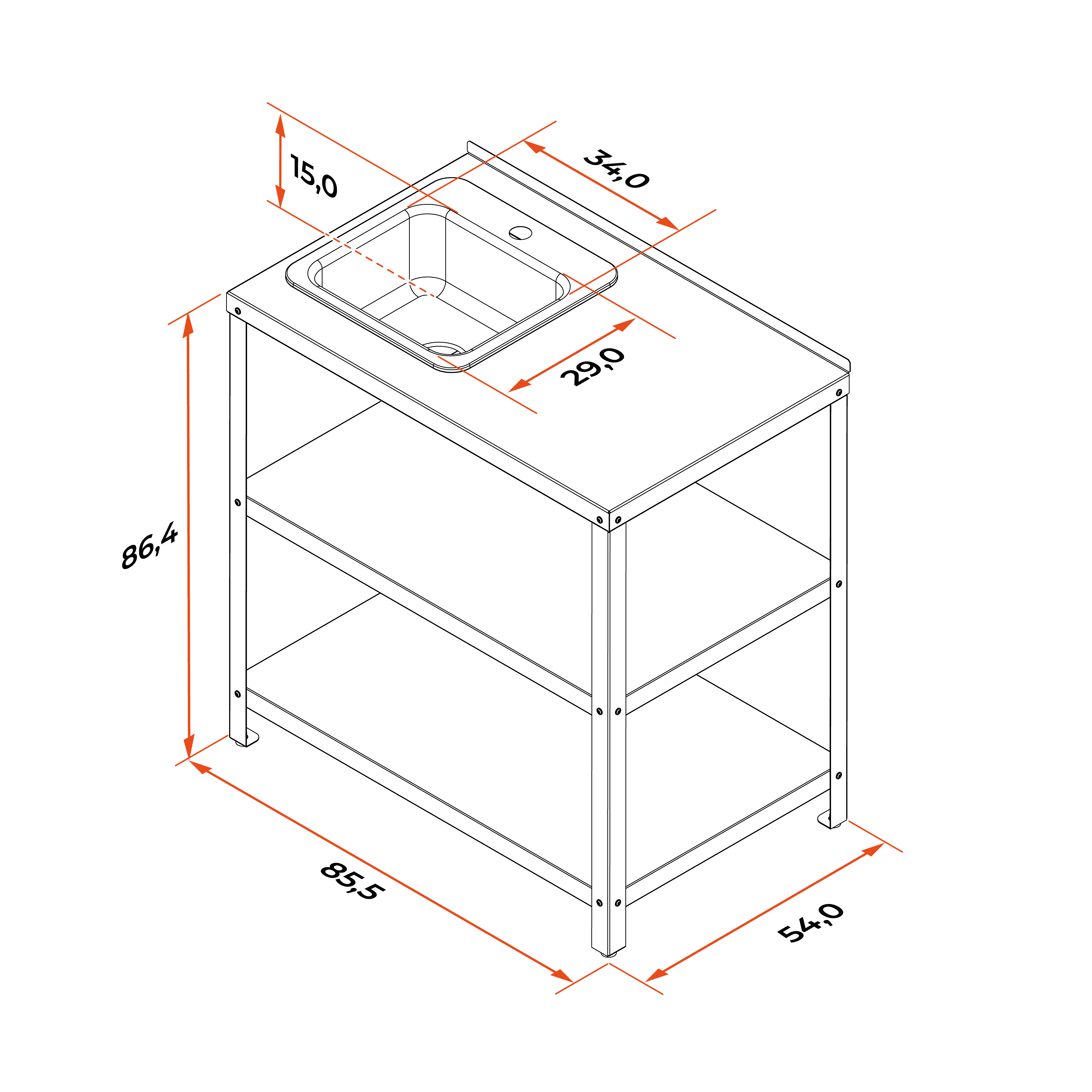 картинка Стол с мойкой PATIO S850M от магазина Евродом