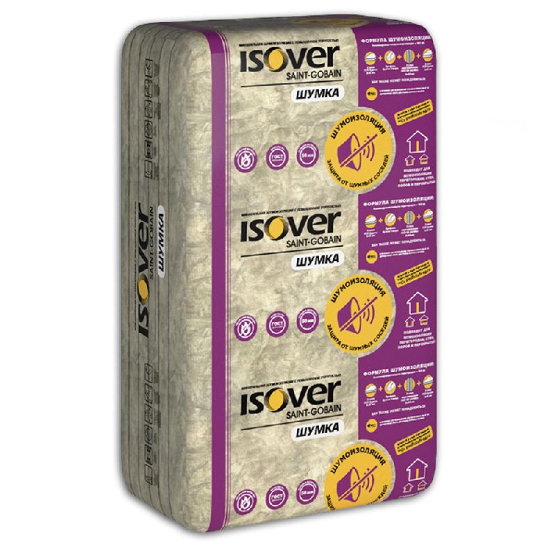 картинка Шумоизоляция в плитах ИЗОВЕР Шумка 1000х610х50 (6м2/0,305м3) от магазина Евродом