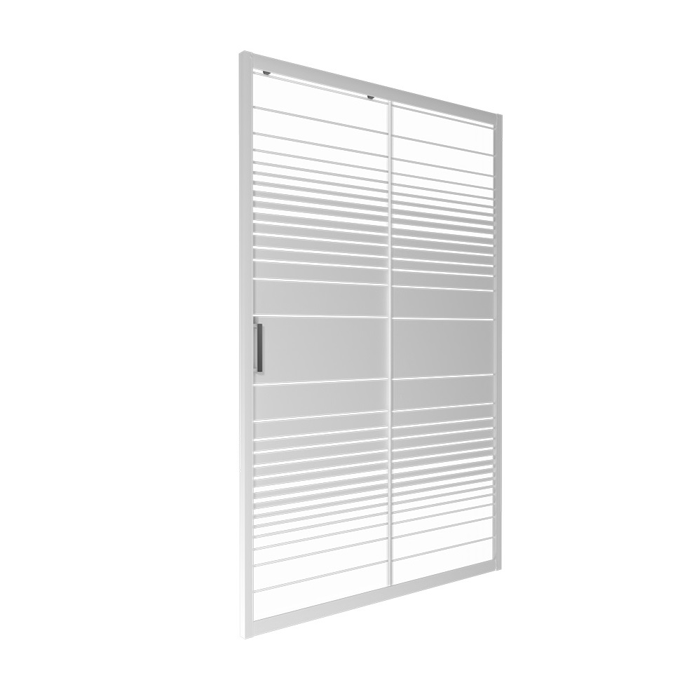 картинка Дверь душевая "Слайд" 100х185 см, белые полосы от магазина Евродом