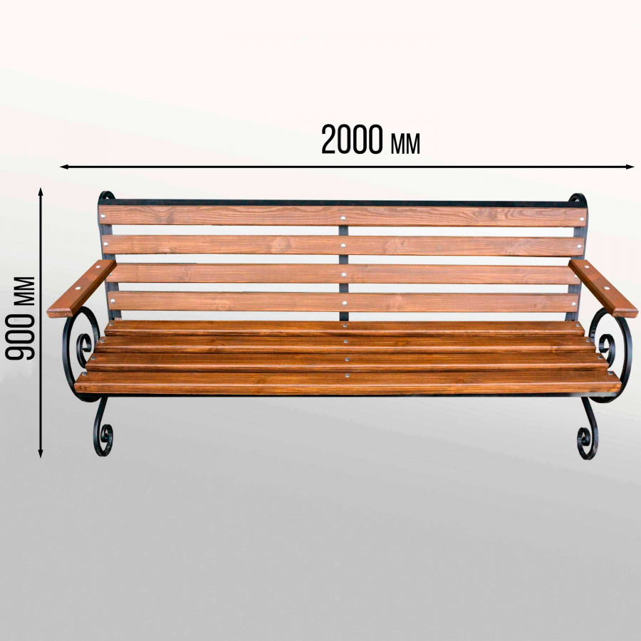 картинка Скамейка "Беседа" подлокотник 2м* от магазина Евродом