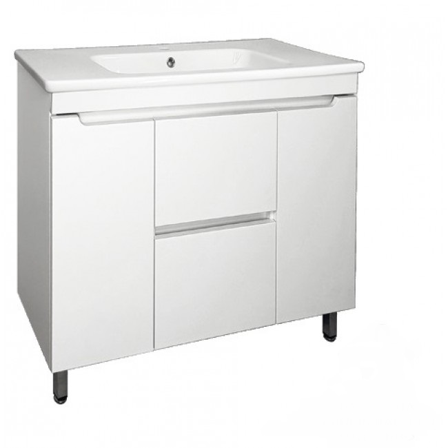 картинка Тумба Валенсия 901 белая + Умывальник Комфорт 90 от магазина Евродом