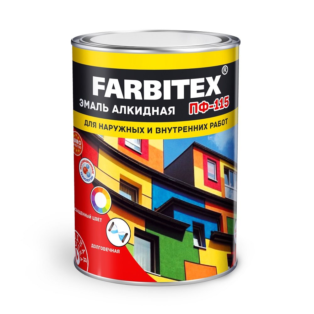картинка Эмаль FARBITEX ПФ-115 черный 2,7 кг от магазина Евродом