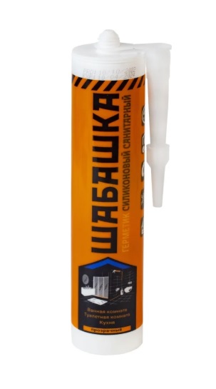 картинка Герметик силиконовый санитарный Шабашка прозрачный 280 мл от магазина Евродом