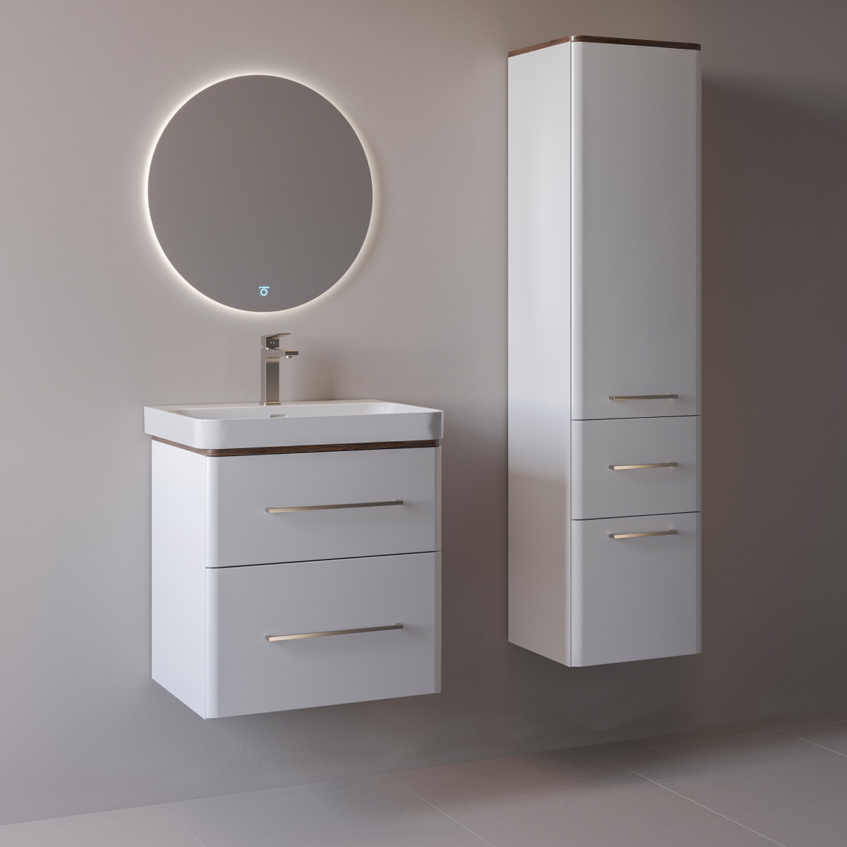 картинка Тумба Перл 60 подвесная + Умывальник Перл 60 от магазина Евродом