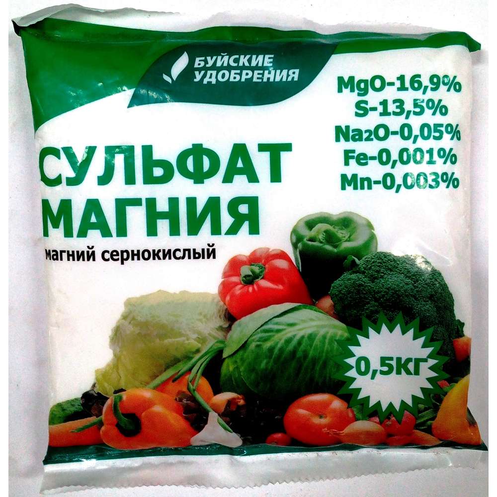 картинка Сульфат магния 0,5кг микроэлемент для питания растений БХЗ от магазина Евродом