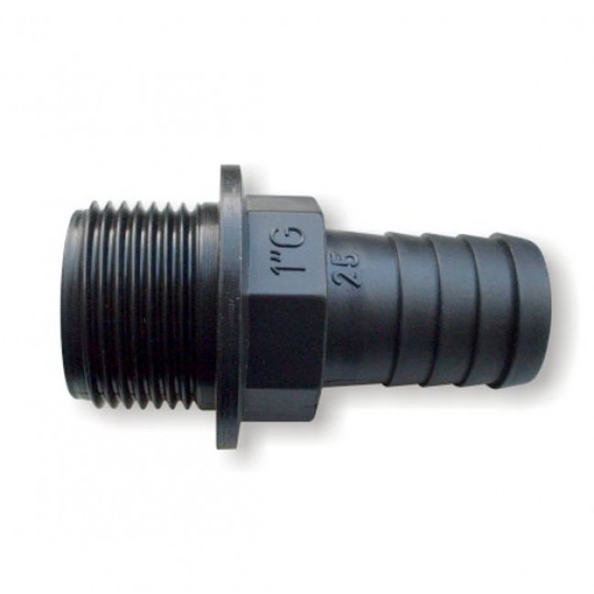 картинка Штуцер пластиковый 3/4" наружная резьба - 1" шланг от магазина Евродом
