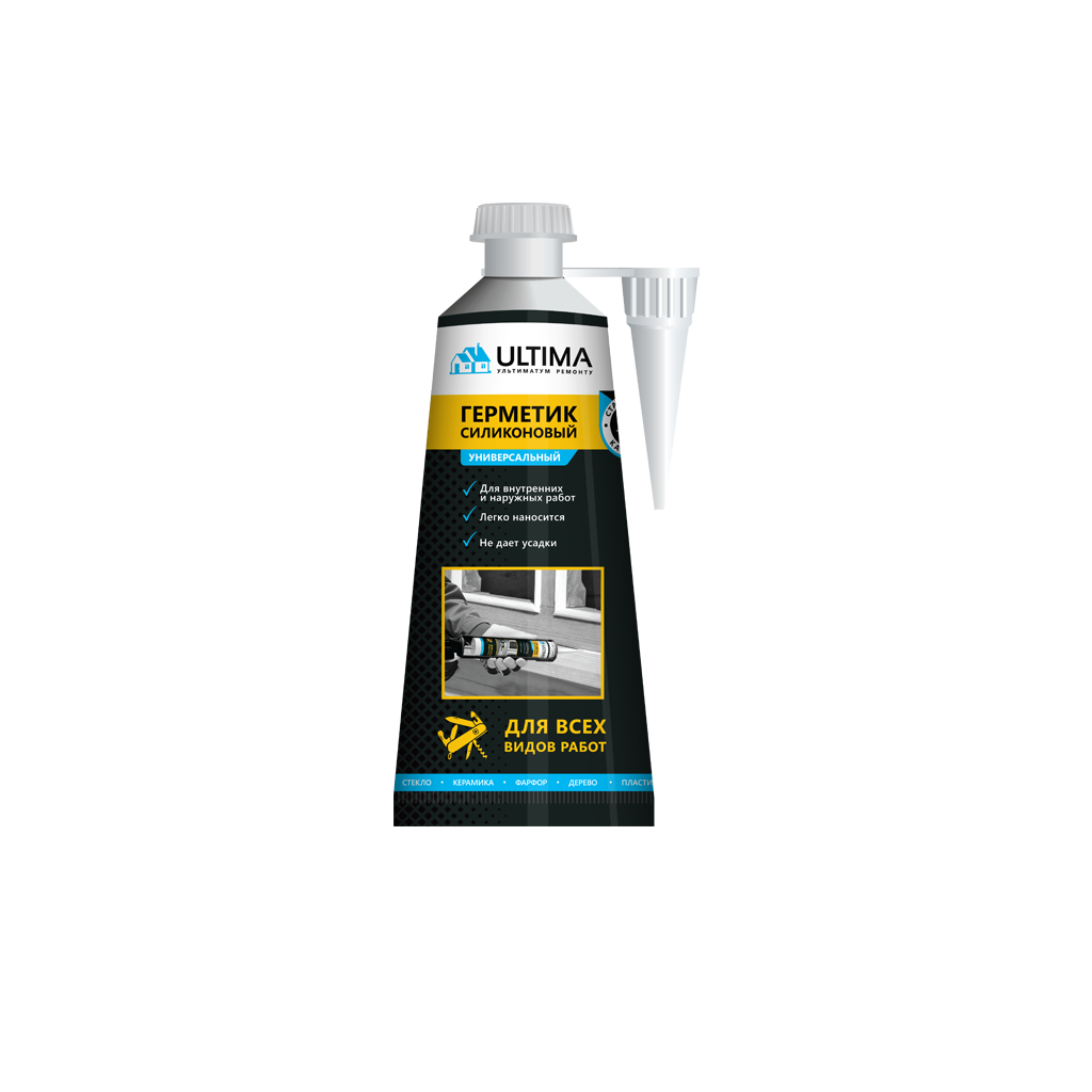 картинка Герметик Ultima силикон универсальный белый 80мл от магазина Евродом
