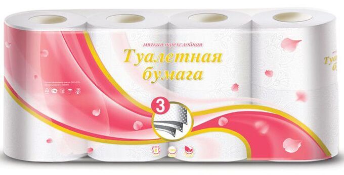 картинка Бумага туалетная Veiro 3 слоя, 17м с втулкой 12шт от магазина Евродом