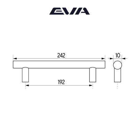 картинка Ручка-рейлинг EVA TUBE 192/242 мм чёрный матовый от магазина Евродом