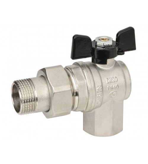 картинка Кран шаровый Bugatti угловой с накидной гайкой 3/4" FM от магазина Евродом