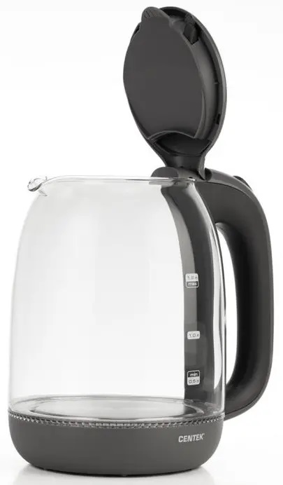 картинка Чайник Centek CT-0034 1,8л 2200Вт стекло серый от магазина Евродом