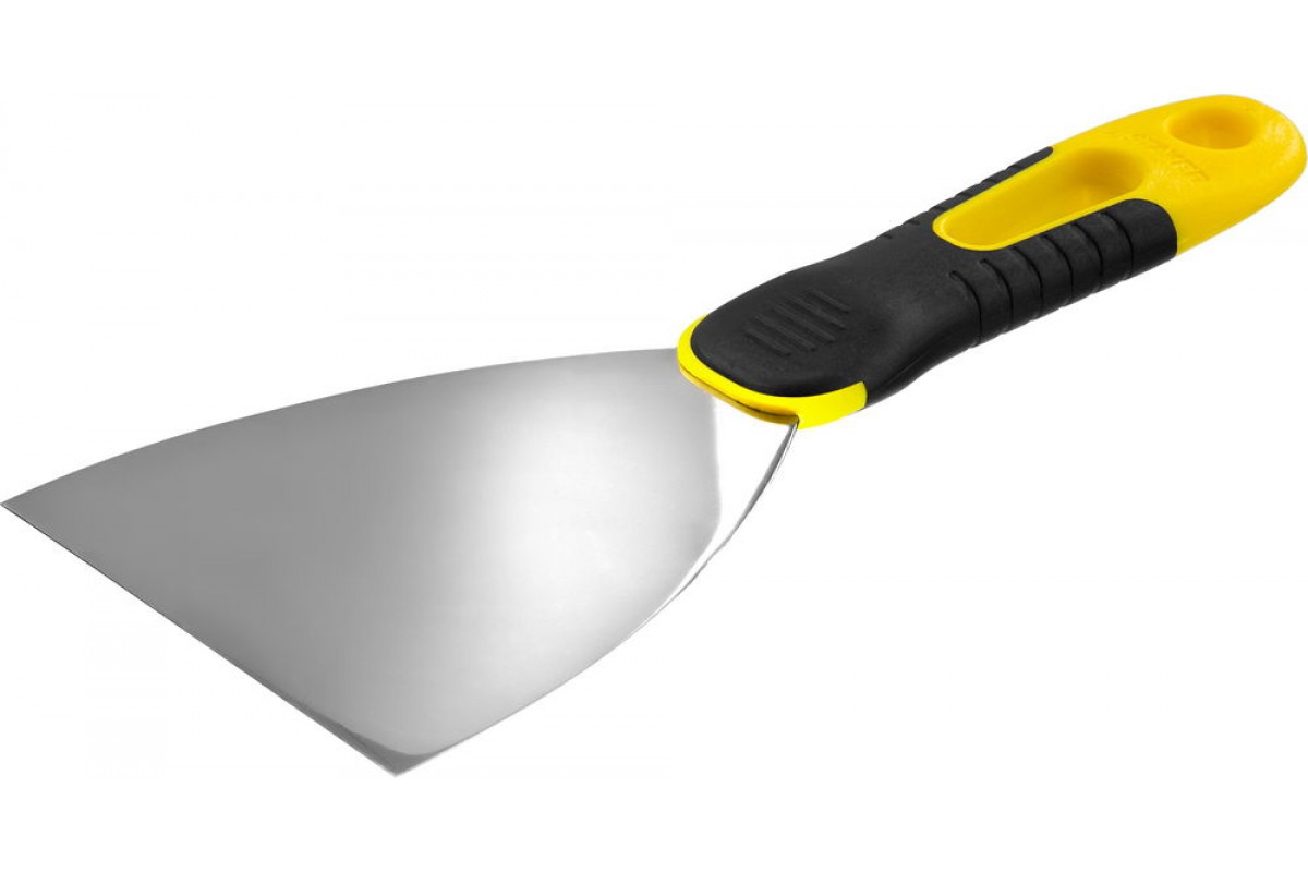 картинка Шпатель нерж.сталь, прорезиненная ручка 4.0'' (100мм) от магазина Евродом