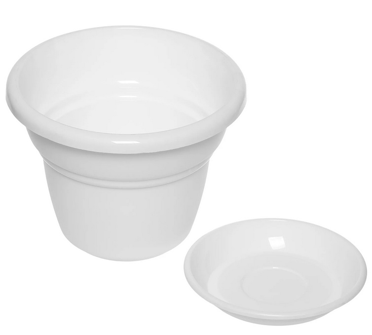 картинка Горшок с поддоном Милано 4,5л, белый от магазина Евродом