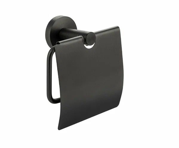 картинка 20-Держатель туалетной бумаги с крышкой ЧЕРНЫЙ HB8703 HAIBA от магазина Евродом