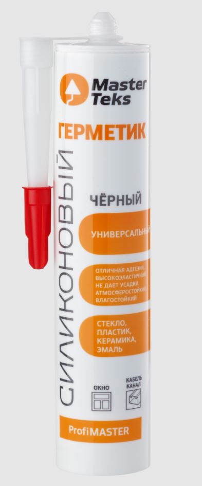 картинка Герметик MasterTeks силикон универсальный черный 280 мл от магазина Евродом