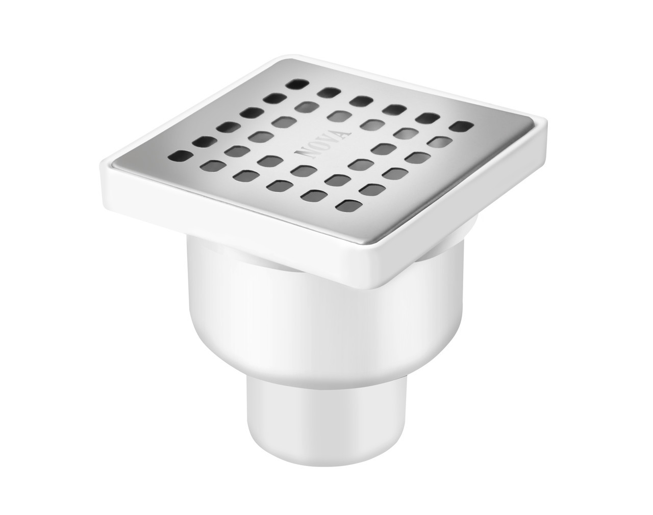 картинка Трап сантехнический нерж. 10*10 нижний, диаметр 50 от магазина Евродом