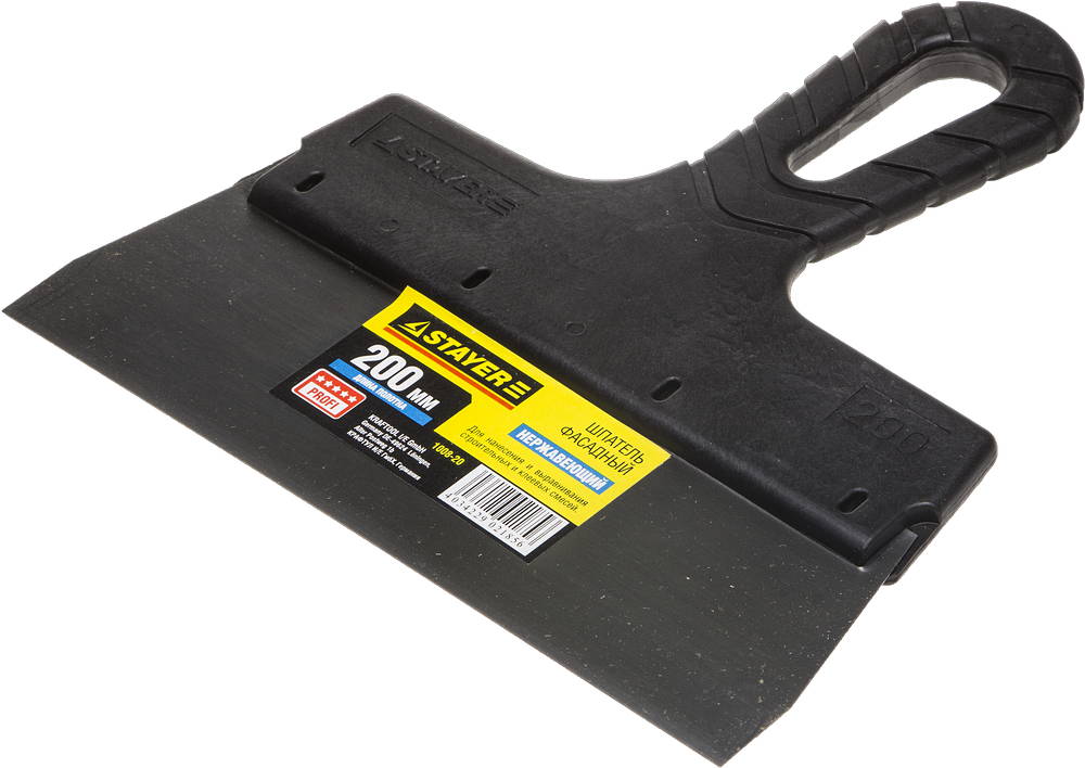 картинка Шпатель  фасад. нерж., с пласт. руч. 200 мм 1008-20 от магазина Евродом