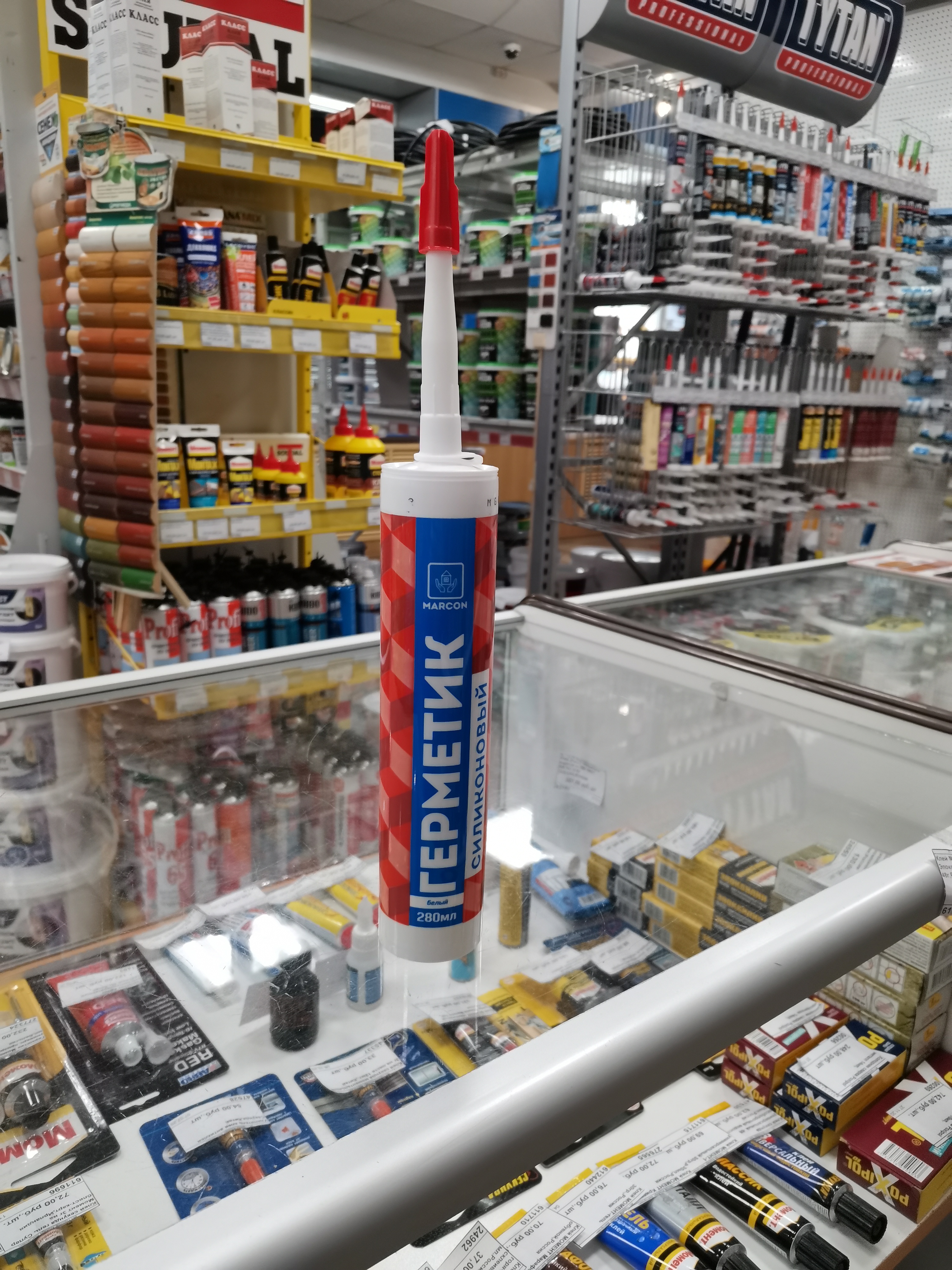 картинка Герметик силиконовый универсальный белый MARCON 280 мл от магазина Евродом