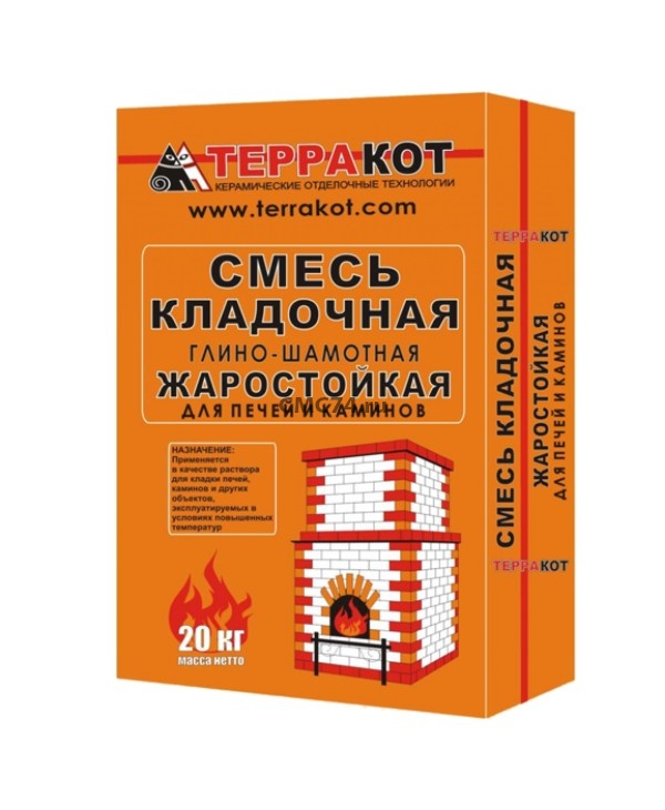 картинка Смесь кладочная глино-шамотная жаростойкая 20кг Терракот от магазина Евродом