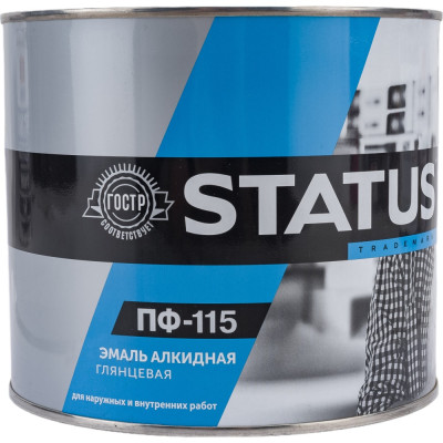 картинка Эмаль РАДУГА ПФ-115 черная 1,8 кг STATUS, Ростов от магазина Евродом
