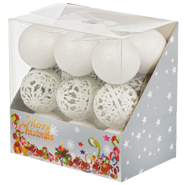 картинка Набор шаров 18 шт, белый, 6 см, пластик от магазина Евродом