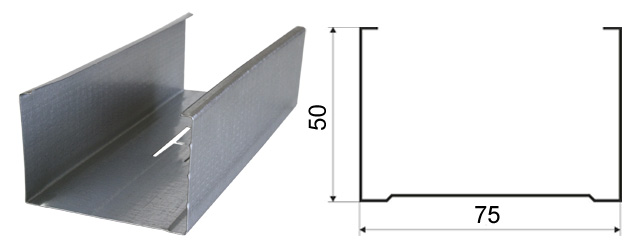 картинка 75/50 Профиль стоечный 0,4мм 3м МС (8) от магазина Евродом